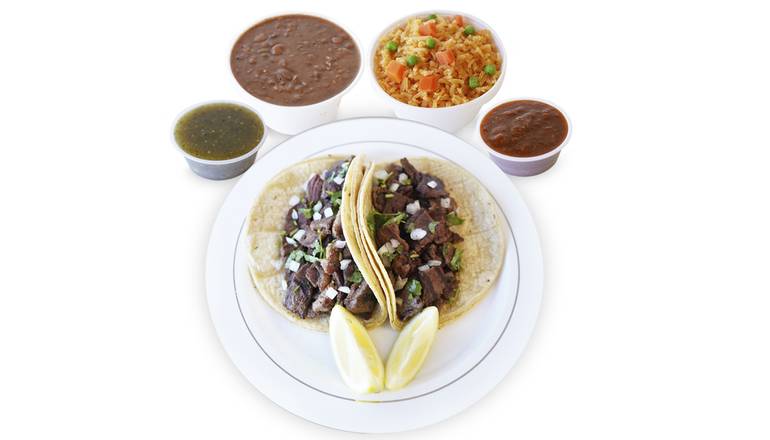 Taco Platter (2 pcs) (Platillo de 2 Tacos)