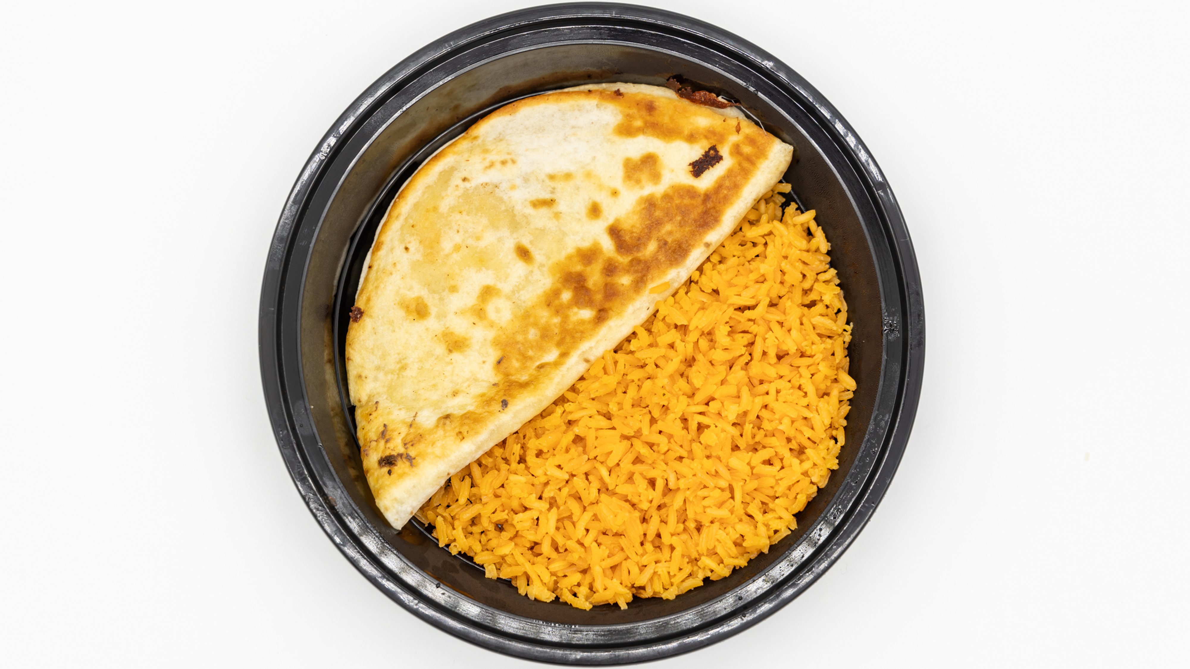 3. Quesadilla and Rice