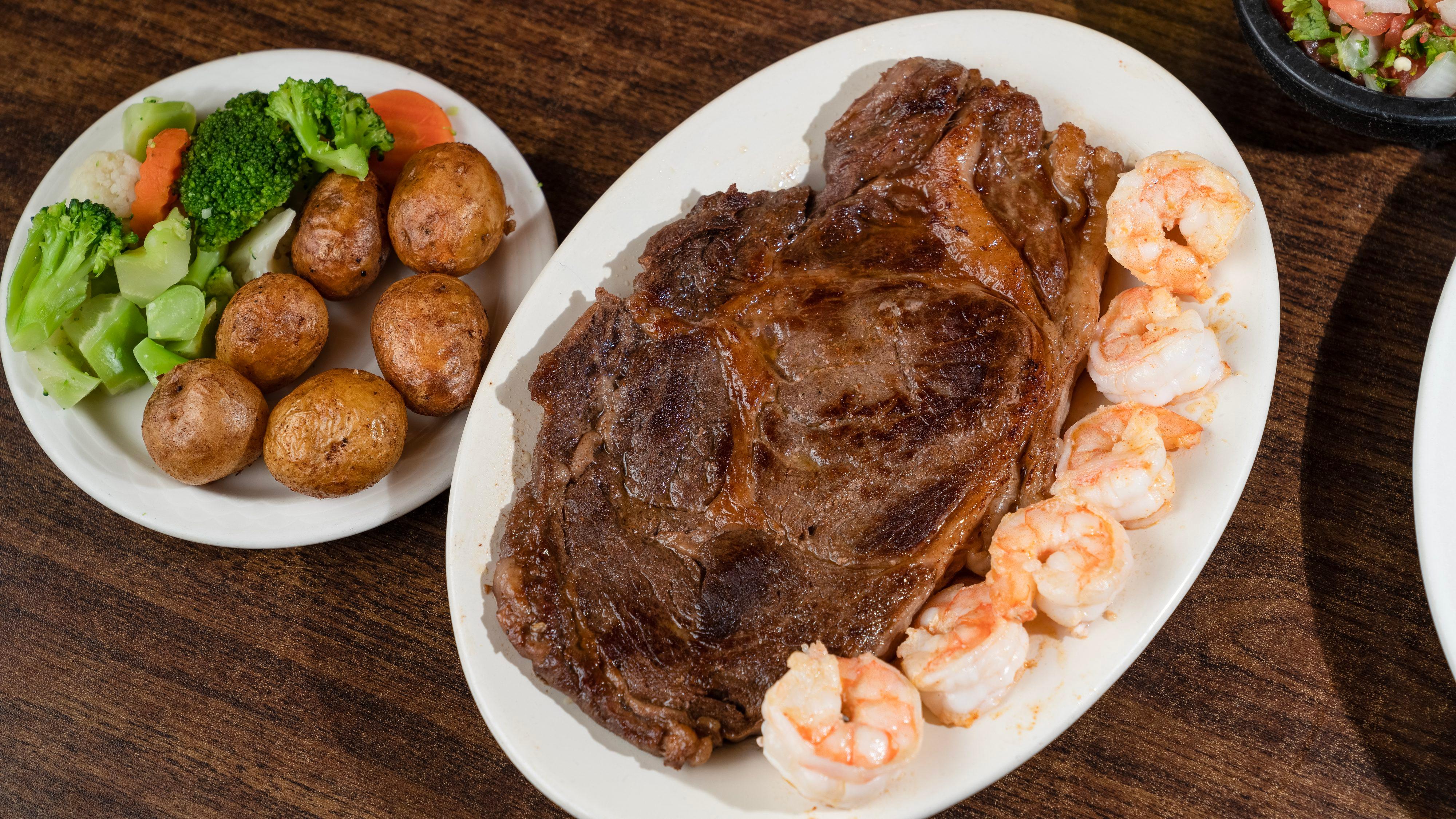 Rib-Eye Steak and Shrimp