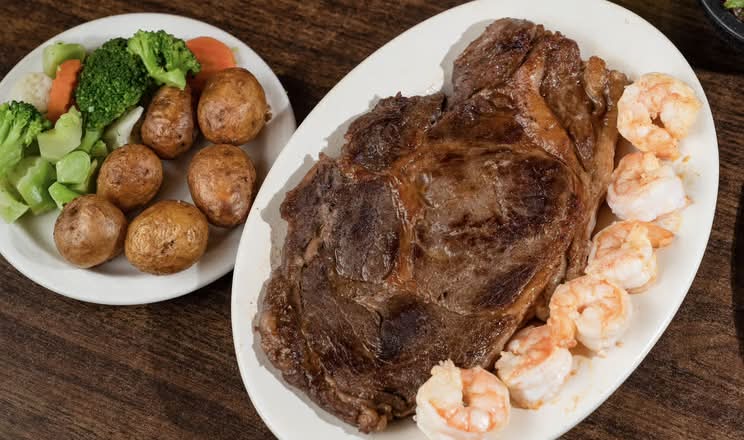 Rib-Eye Steak and Shrimp