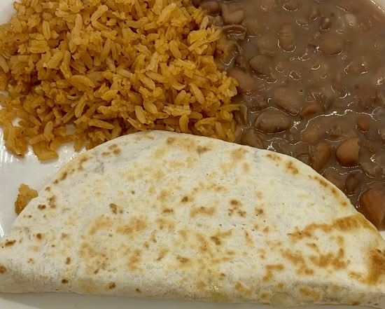 Kid's Quesadilla w/Rice and Beans