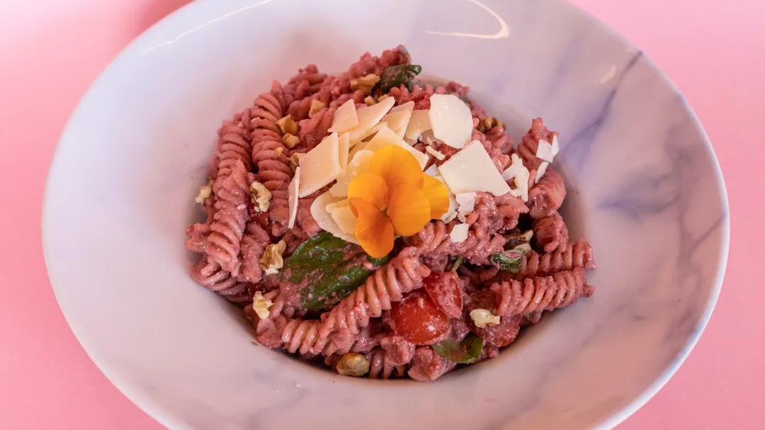 Pink Pesto Pasta Salad
