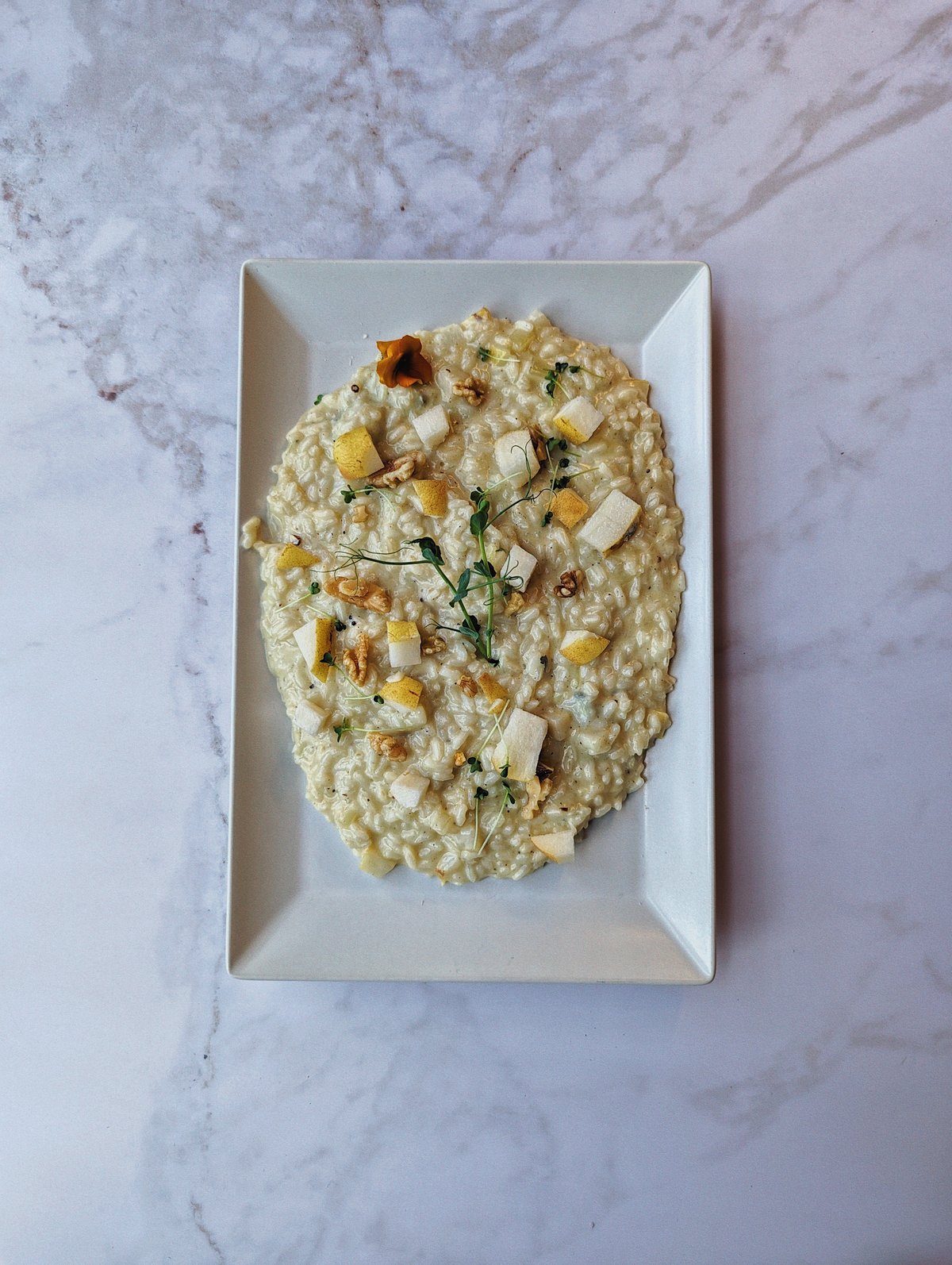 Risotto gorgonzola and kruška