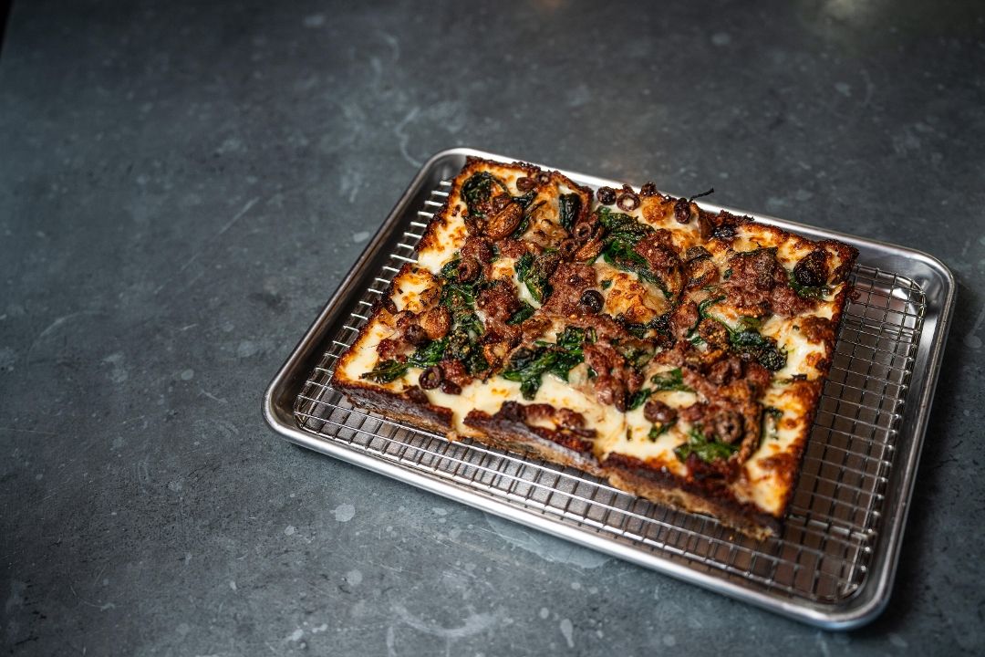 Mediterranean Steak and Olive Pizza