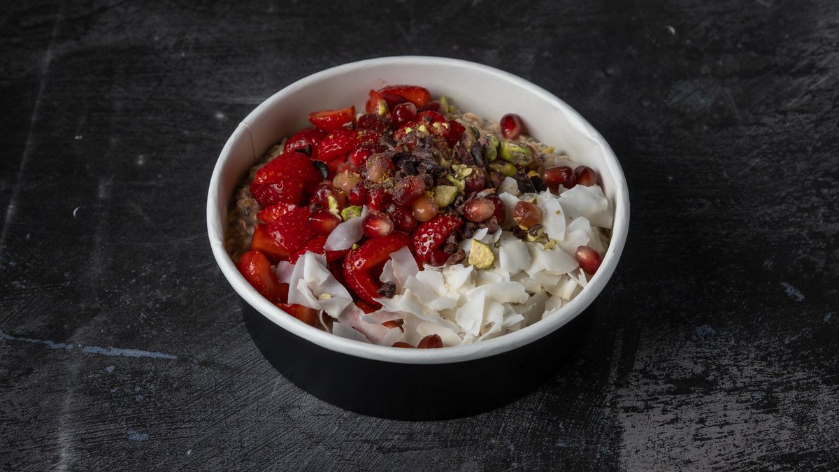 Rosewater, Strawberries and Pistachio Porridge Bowl