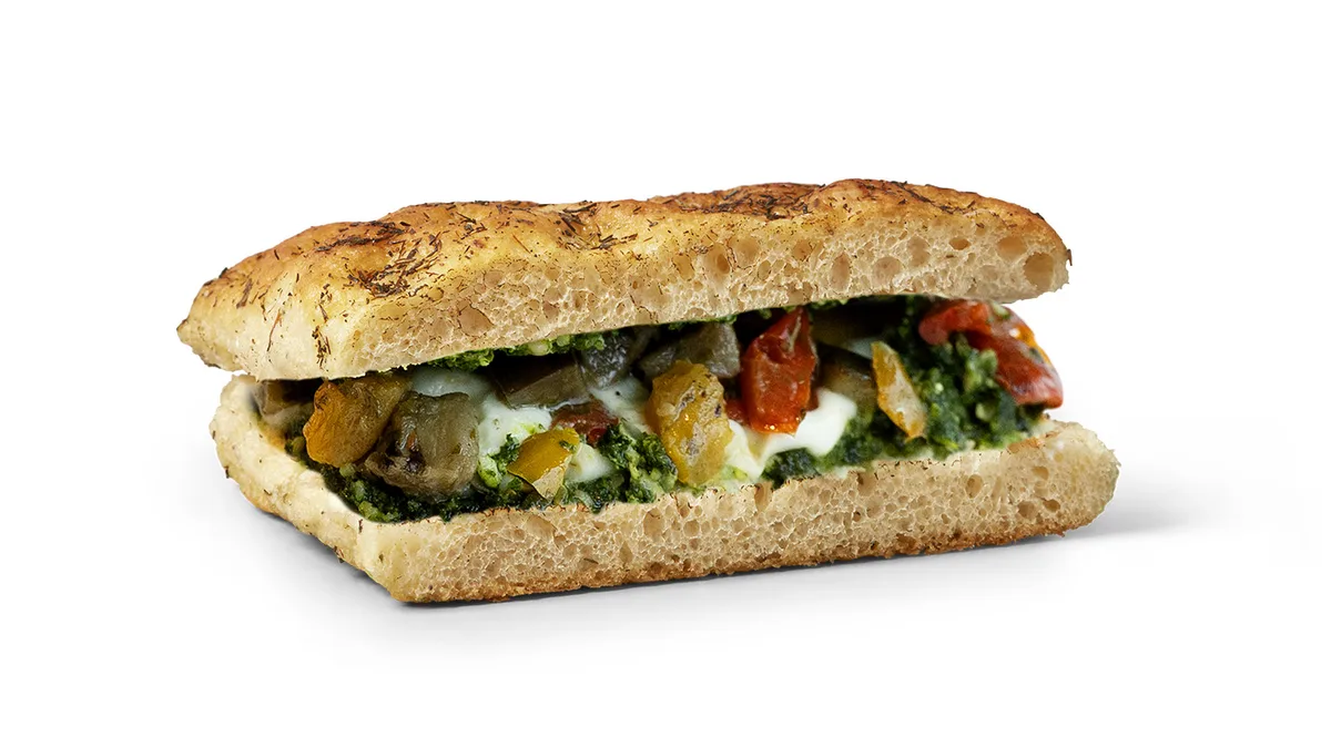 Focaccia Pesto and Mozzarella