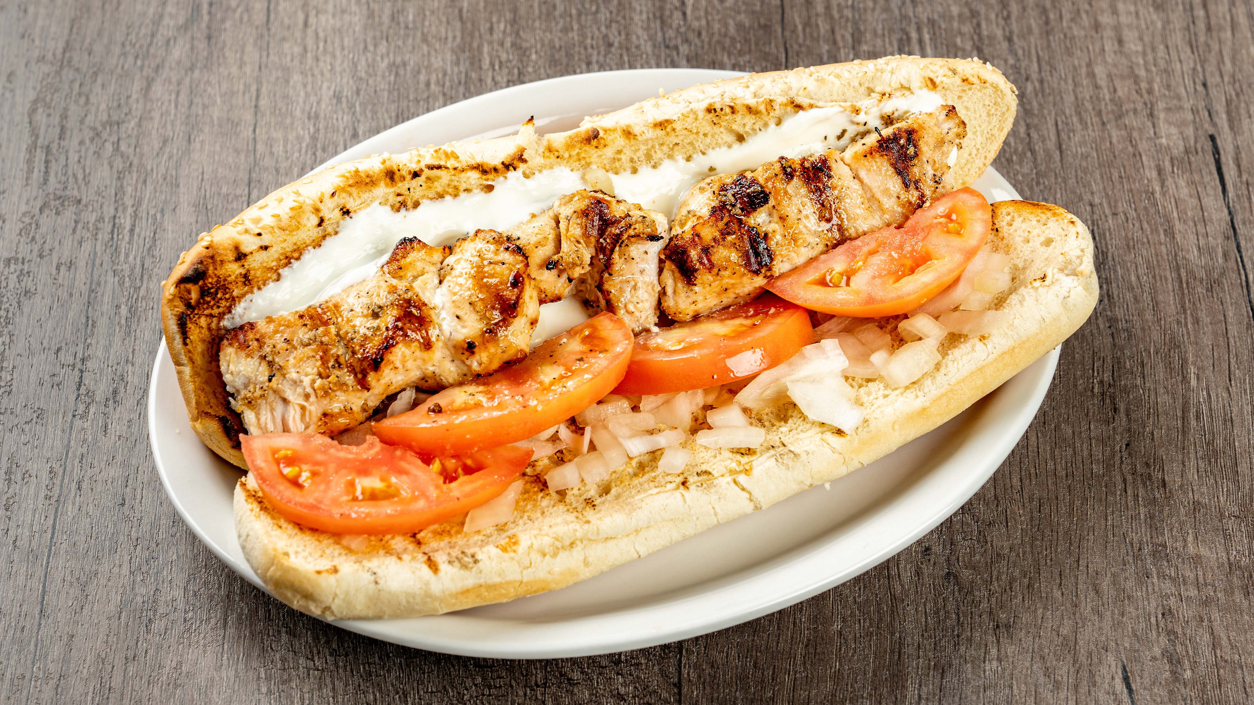 Chicken Souvlaki on a Bun