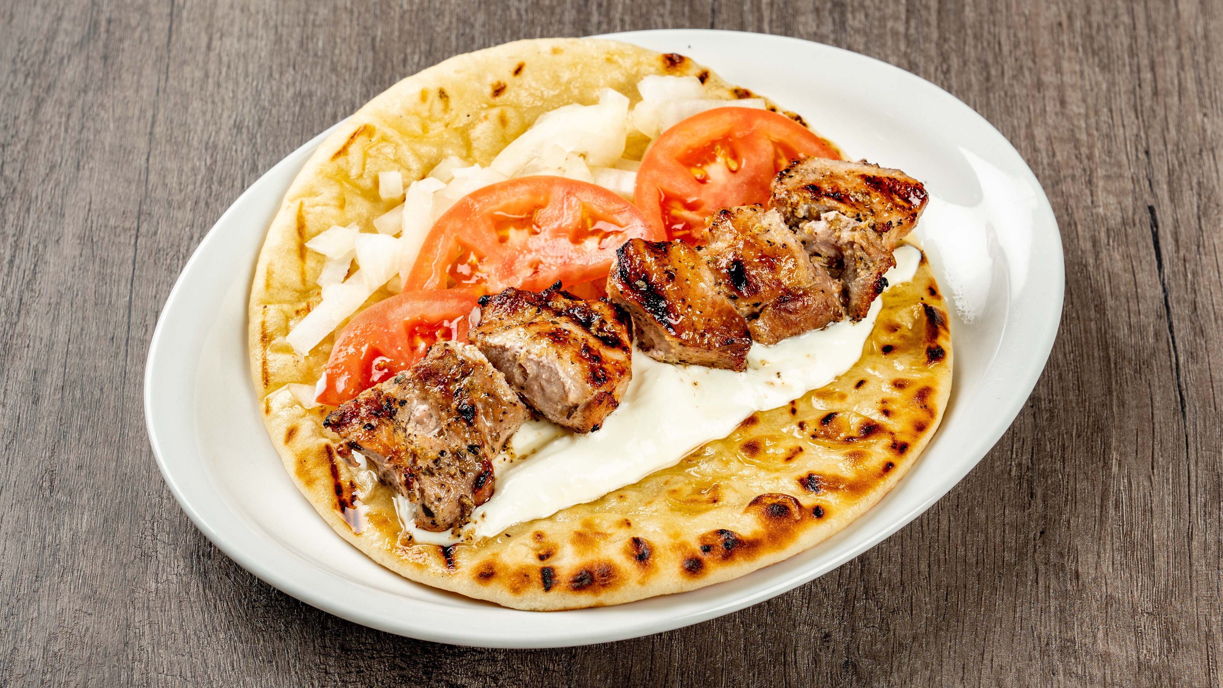 Pork Souvlaki on a Pita