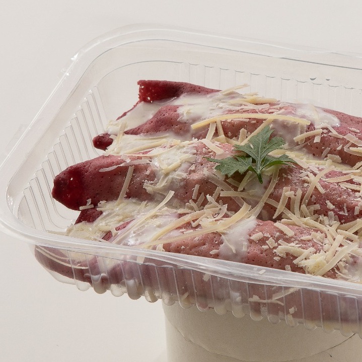 Panqueca Beterraba de Frango e Espinafre