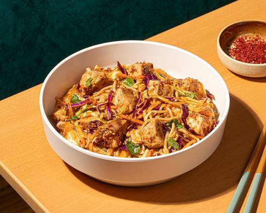 Chili Crisp Noodles with Sesame Chicken