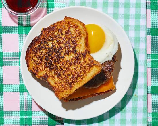 Le Sausage, Egg, and Cheese French Toast Sandwich
