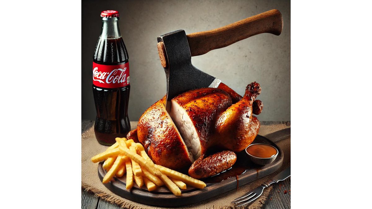 Pui la ROTISOR - JUMATATE+CartofiPrajiti+Cola 300ml