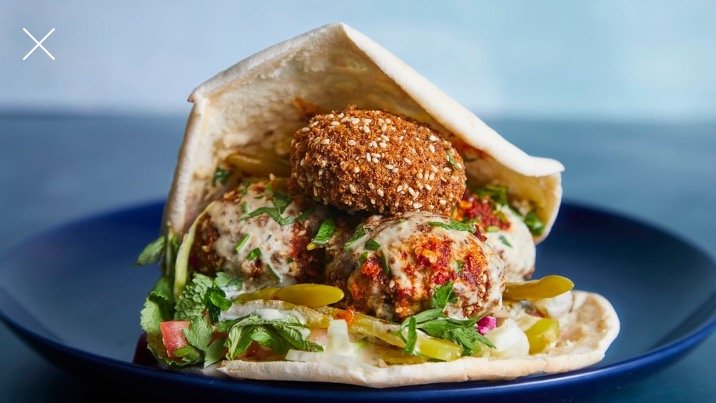 Pita falafel menu (V)