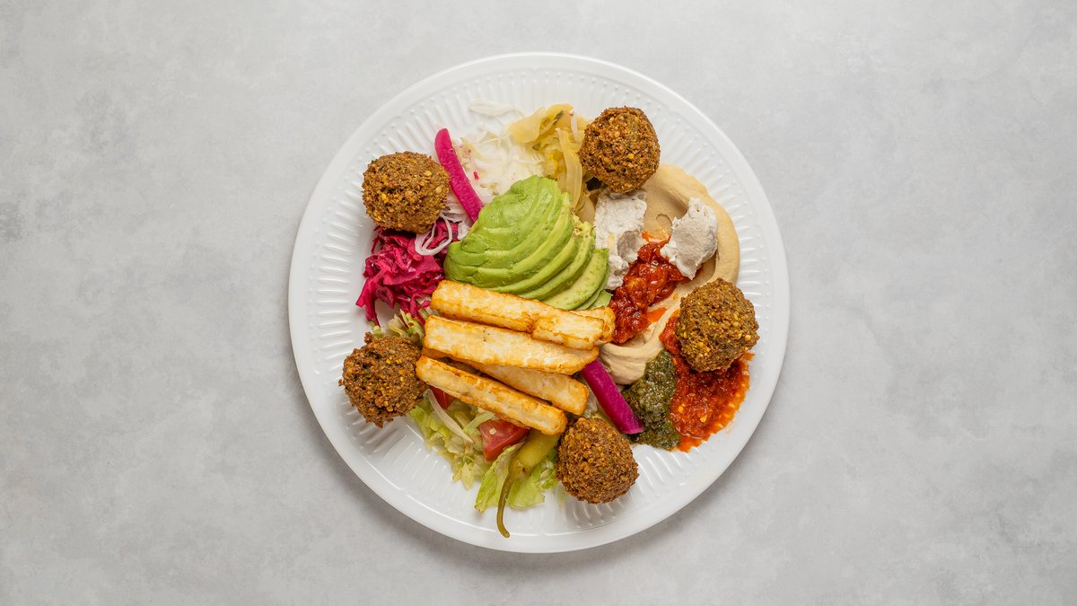 Falafel, Avocado and Halloumi Bowl