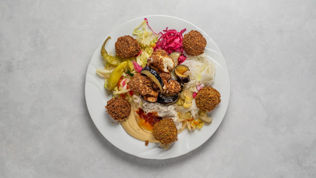 Falafel, Blomkål and Aubergine Bowl