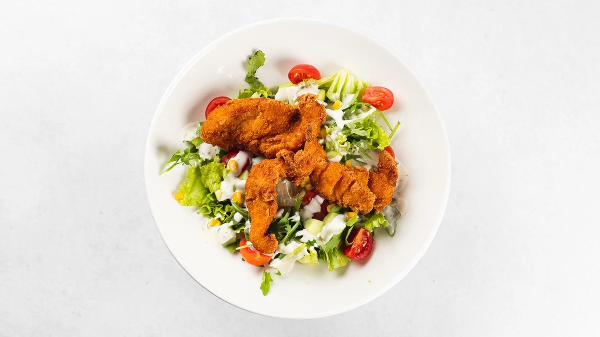 Salad with fingers