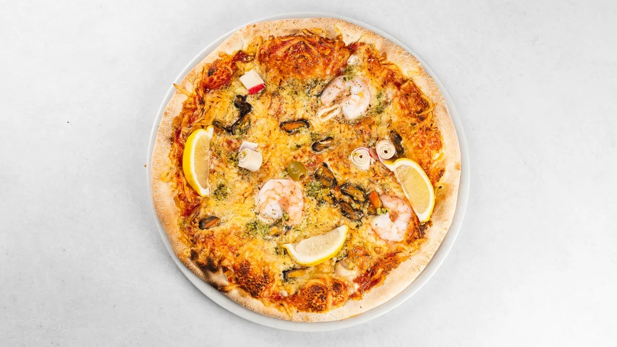 Seafood pizza