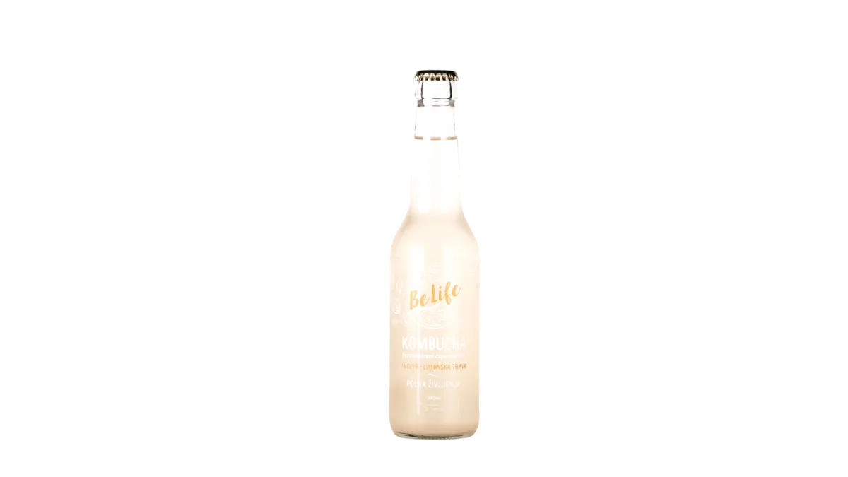 BeLife kombucha Ingver - limonska trava 0.33 l