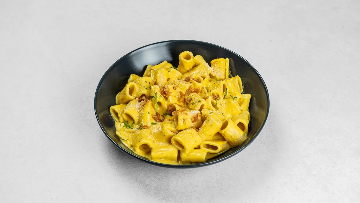 Golden pasta bowl