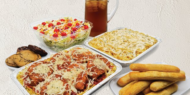 Baked Chicken Parmigiano and Fettuccine Alfredo Meal
