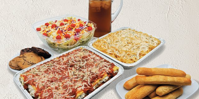 Baked Lasagna and Fettuccine Alfredo Meal