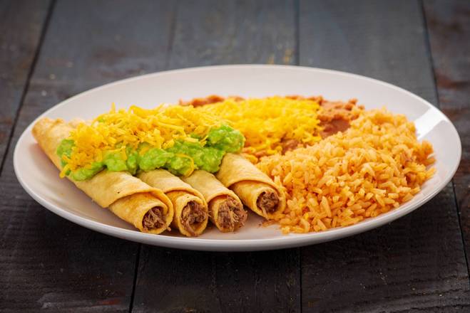 #12 Four Rolled Tacos with Guacamole