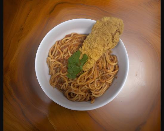Spaghetti Bolognese fried chicken