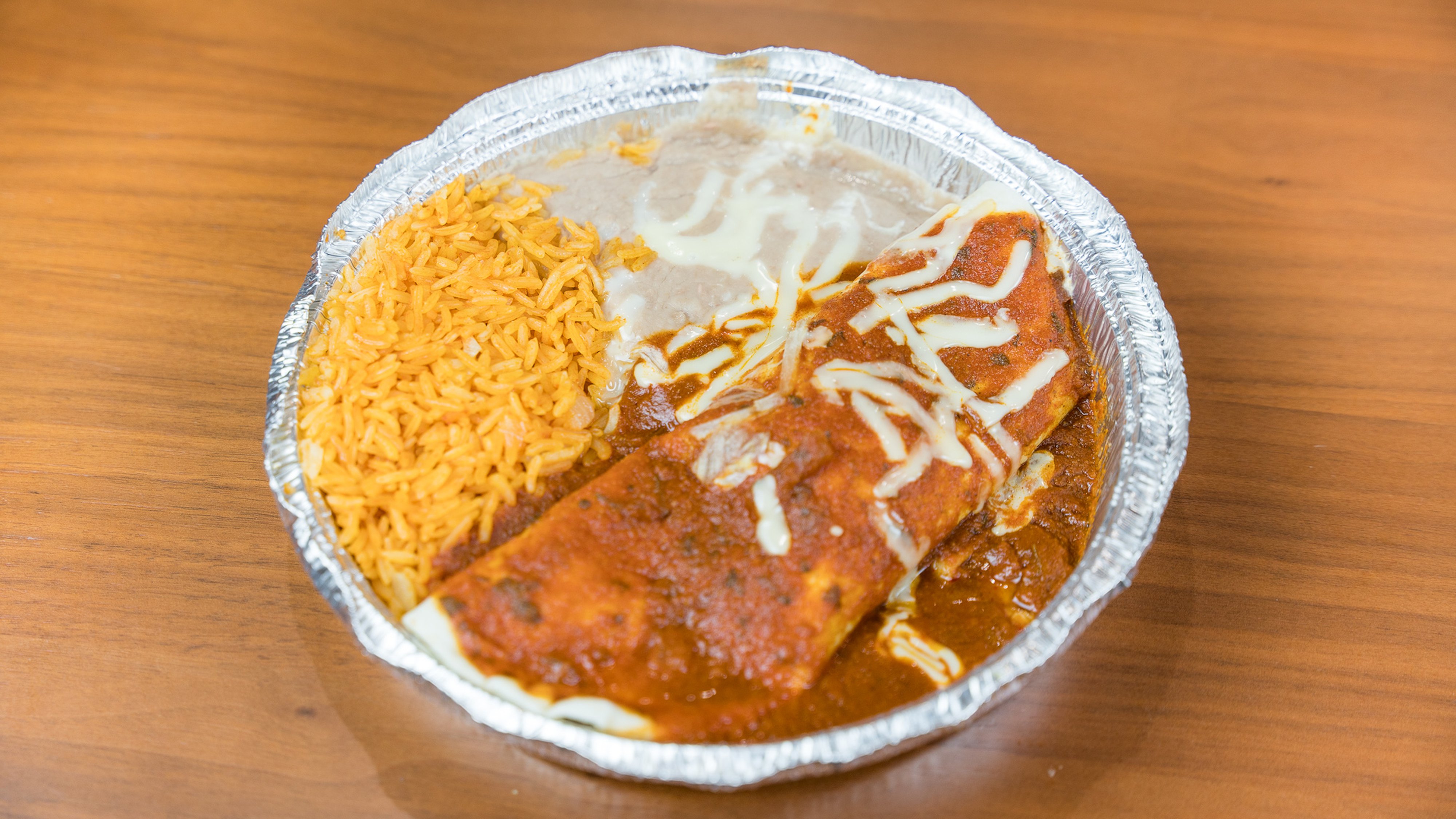 11. One Taco, One Beef Burrito, Rice and Beans