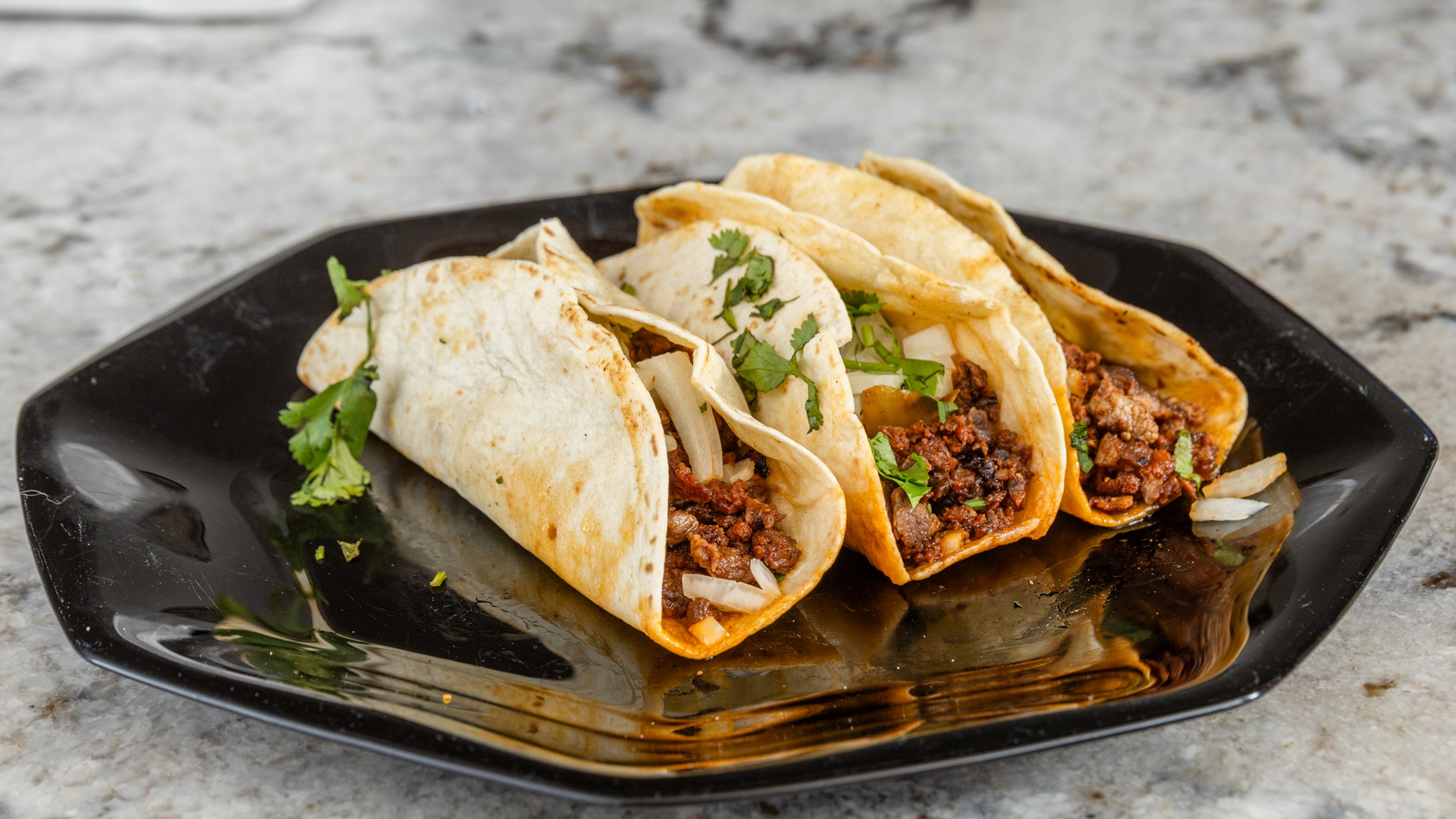 51a. Steak and Chorizo Tacos (3)