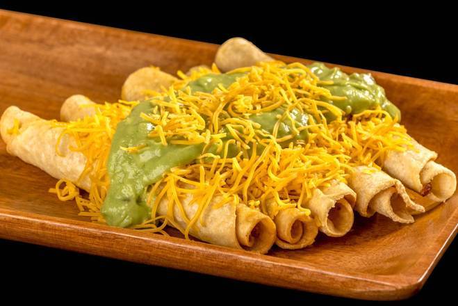 5 roll tacos w/ cheese and guacamole