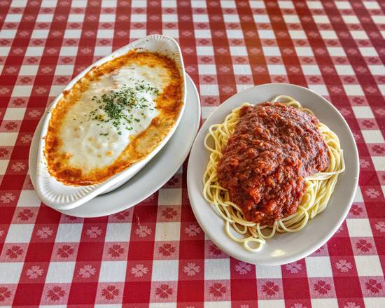 Eggplant Parmigina with Spaghetti