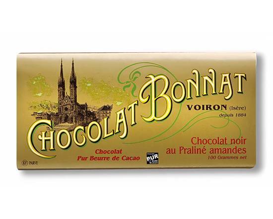 Bonnat Dark Almond Praline 65% (100grs Bar)