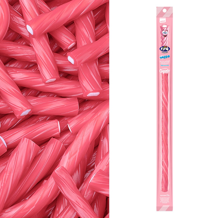 Tubes Super Gigante de Iogurte de Morango Fini - 27g
