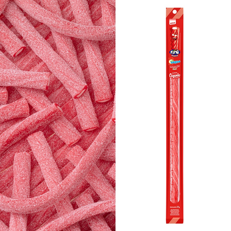 Tubes Super Gigante de Morango Cítrico Fini - 27g