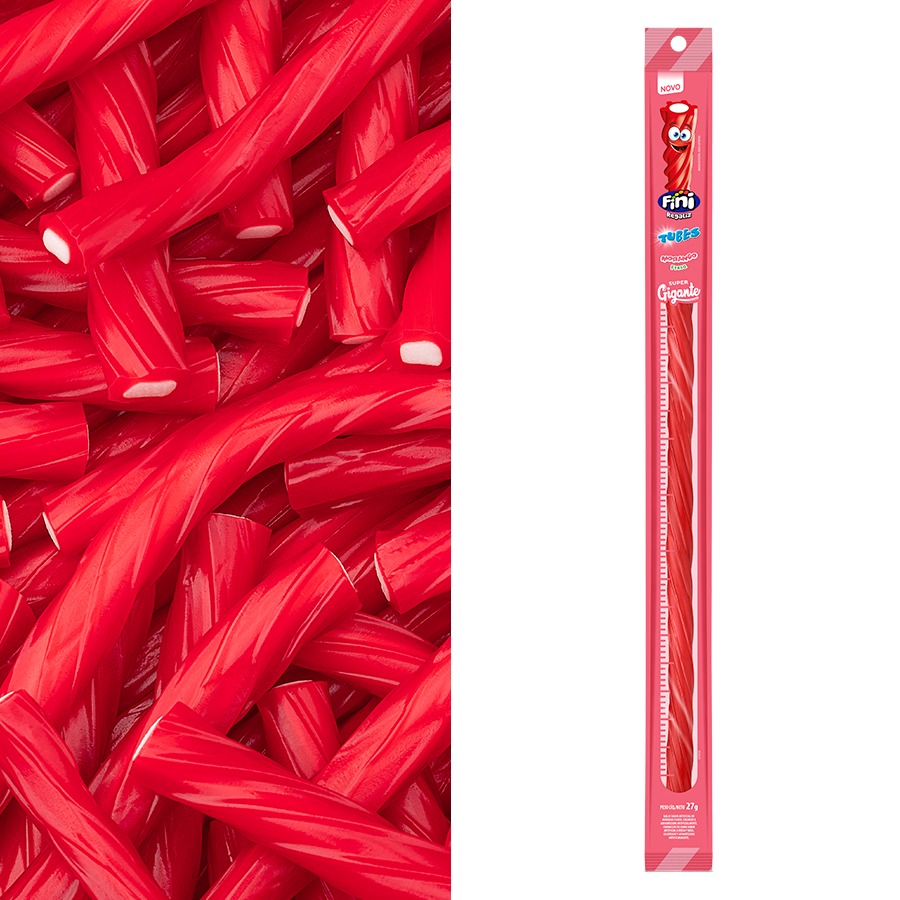 Tubes Super Gigante de Morango Fini - 27g