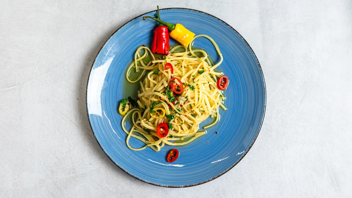 Spaghetti Aglio Olio and Peperoncino 🌶️
