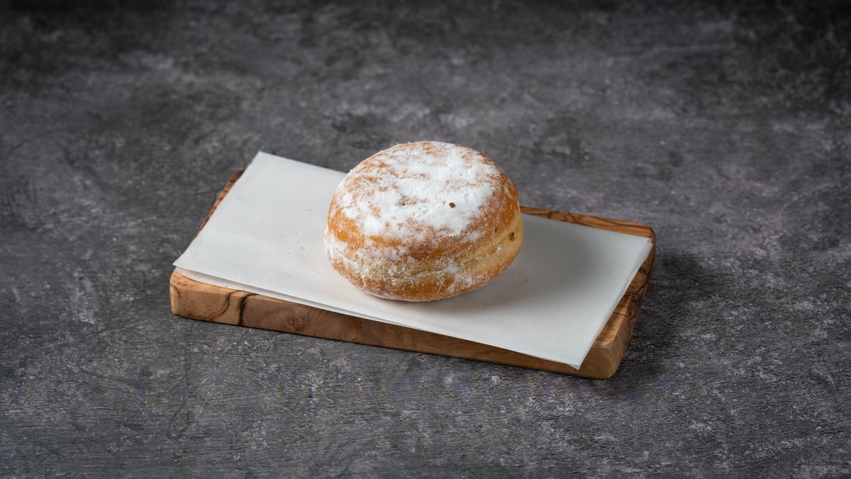 Donut με Ζάχαρη Άχνη και Μαρμελάδα Φράουλα