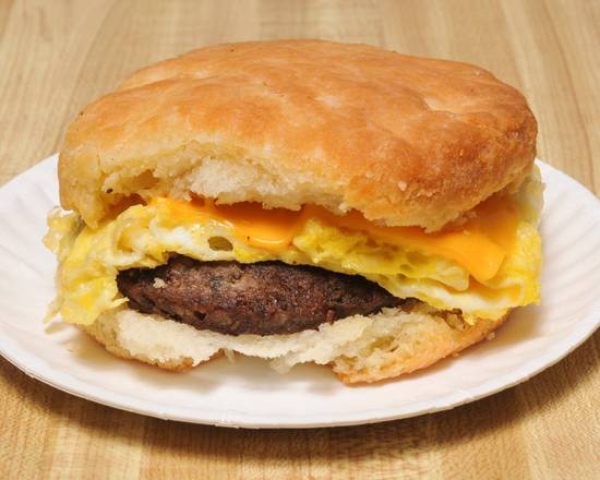 Sausage, Egg and Cheese Biscuit Sandwich