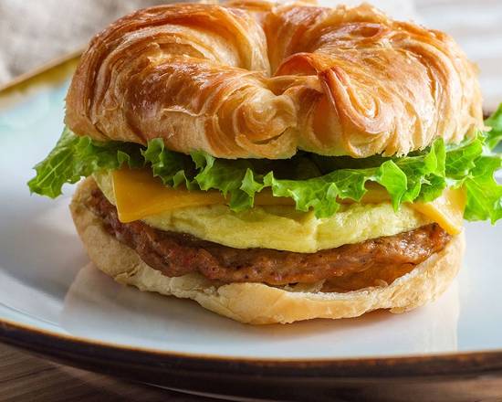 Sausage, Egg and Cheese Croissant Sandwich