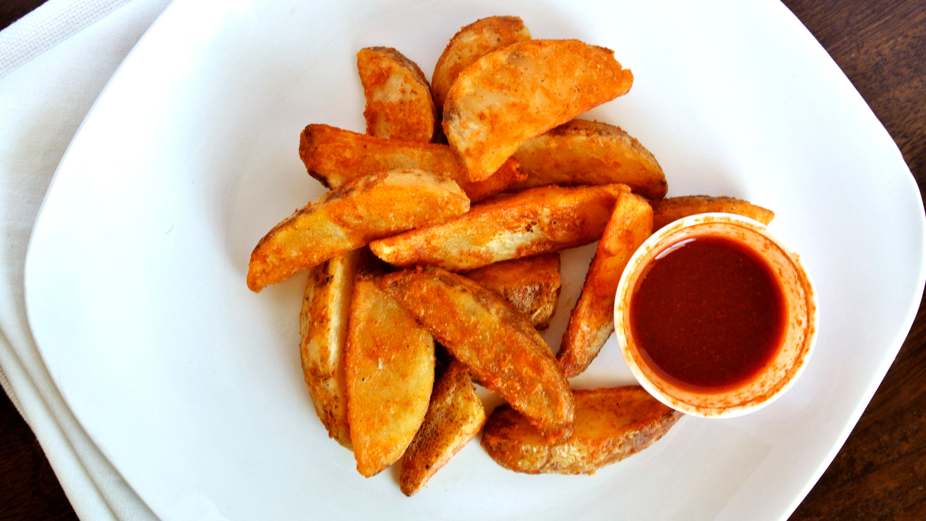 Basket of Fisherman's Chips are Fried Wedge-Cut Potatoes