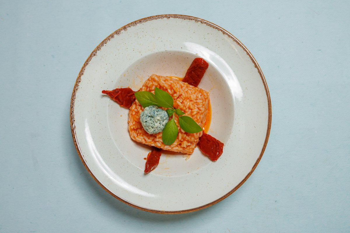 Risotto with Mushrooms and Tomato Cream
