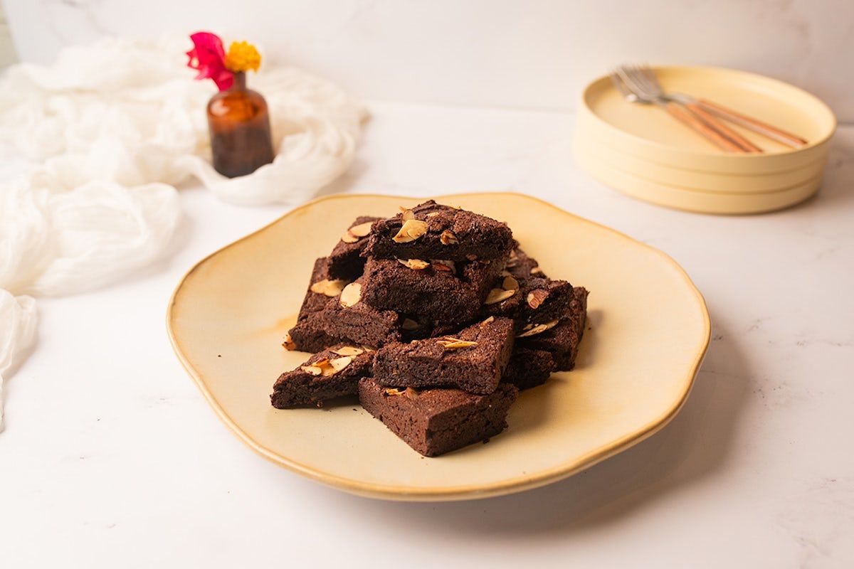 Double Chocolate Almond Brownies