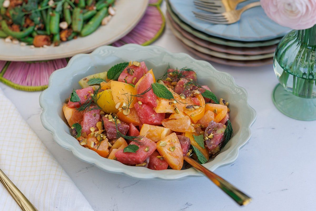 Large Heirloom Tomato and Watermelon