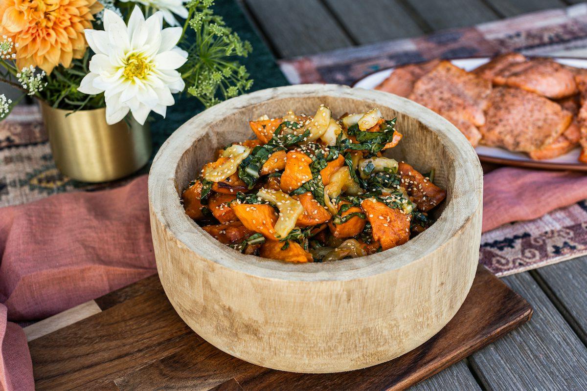 Large Red Chili Glazed Sweet Potato