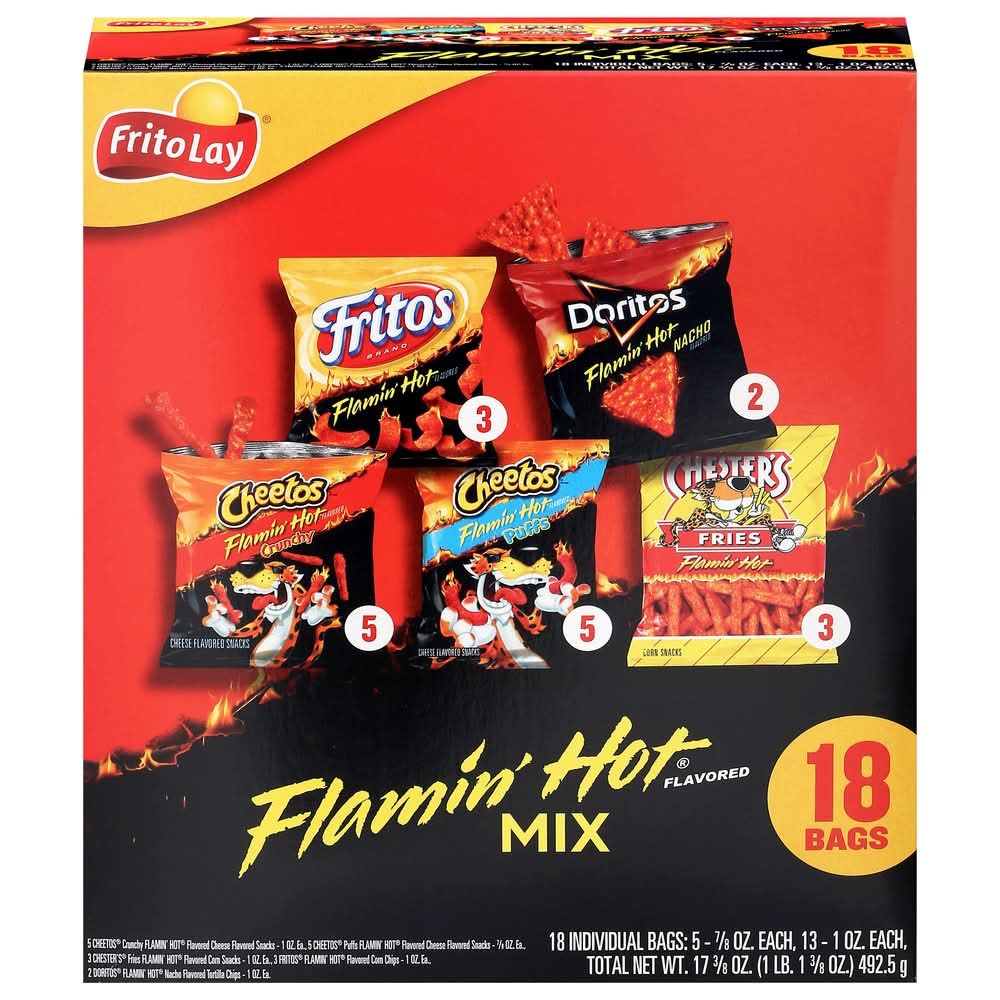 Frito-Lay Snacks Variety packs, Flamin' Hot Mix (17.37 oz, 18 ct)