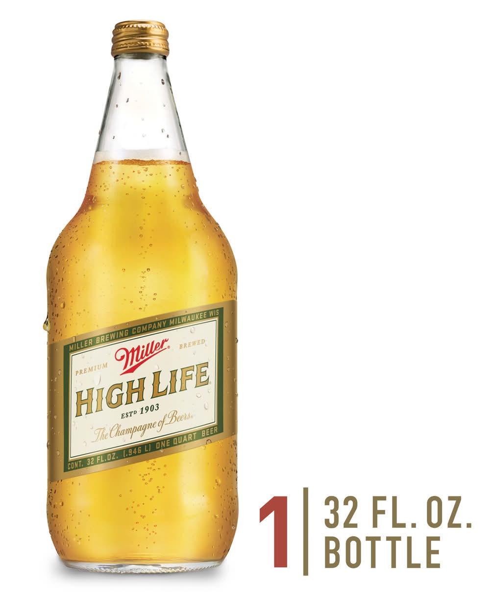 Miller High Life Premium Brewed the Champagne Beer (32 fl oz)