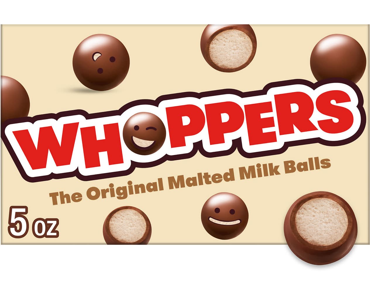 WHOPPERS The Original Malted Milk Balls Candy Box (5 oz)