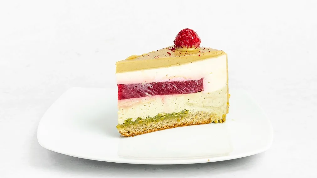 Torta pistacija in malina
