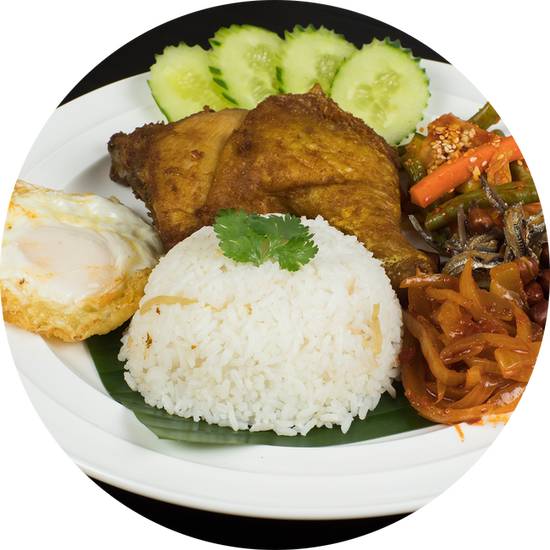 Nasi Lemak Fried Chicken Rice