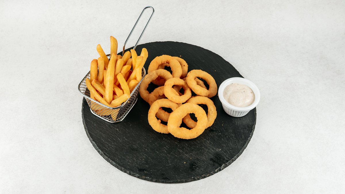Panirani luk - 150g +GRATIS pomfrit 🍟
